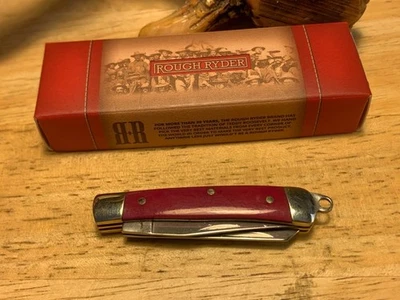 Rough Ryder 2" Tiny Trapper asas de hueso púrpura liso con lazo de cordón RR1265 Foto 1 de 4