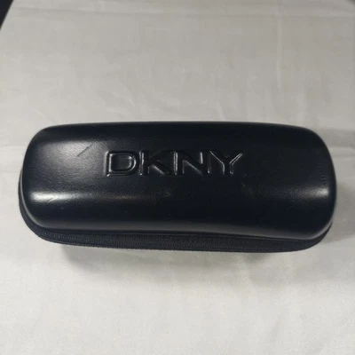 Estuche de vidrio para ojos DKNY negro con cremallera estuche semi-duro -413 Foto 1 de 4
