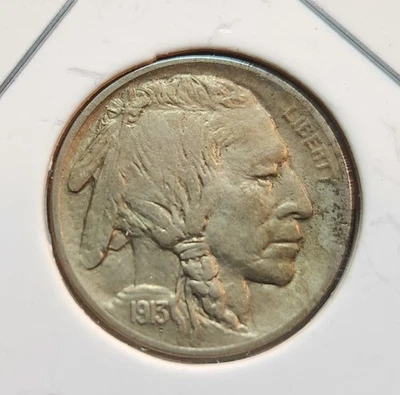 1913 P Buffalo Nickel Tipo 1 Alto Grado AU - BU Foto 1 de 2
