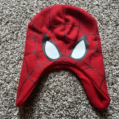 Kids Marvel Spider-Man Beanie Toboggan Hat W/ Ear Flaps OS - Image 1 of 4