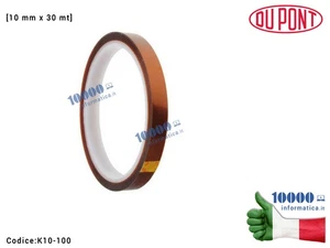Nastro Adesivo Kapton [10mm x 30mt] Alte Temperature Polymide Tape Protezione Sc - Picture 1 of 1