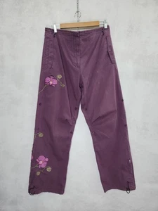 Vintage Maharishi flowers cropped purple pants size L - Picture 1 of 11