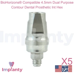 5x Bl0Horizons Compatible 4.5mm Dual Purpose Contour Dental Prosthetic Int Hex - Picture 1 of 6