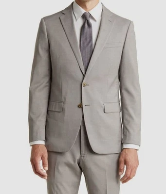 Original Penguin Para Hombre Gris Calce Ajustado Traje Abrigo Chaqueta Sólida Talla 42L Foto 1 de 2