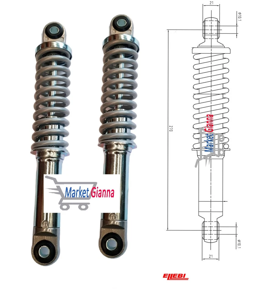 n° 2 AMMORTIZZATORE MECCANICO OCCHIO/OCCHIO ELLEBI - 301002001 / 123586 - Leggi - Immagine 1 di 1
