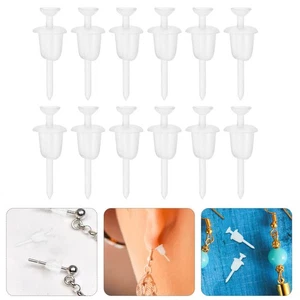 300 Pairs Earrings Jewelry Accessories Clear Plastic Stud Safety Back Pads - Picture 1 of 12