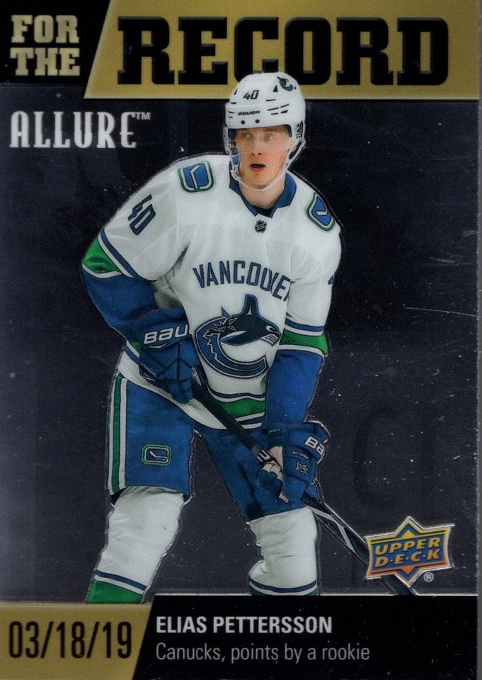 2019-20 Upper Deck Allure For the Record #FR8 Elias Pettersson - HKY - Image 1 of 2