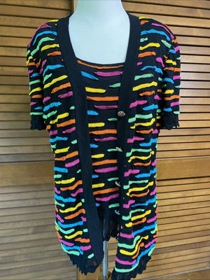 STIZZOLI NIGHT DOBLE SUÉTER Y CONJUNTO TOP TEJIDO ARCO IRIS - Talla 42 Foto 1 de 4