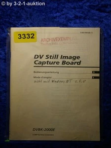 Sony Bedienungsanleitung DVBK 2000E DV Still Image Capture Board (#3332) - Imagen 1 de 1