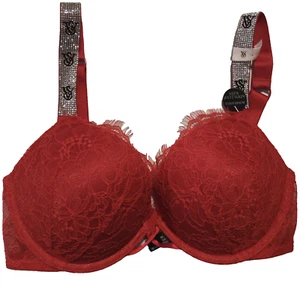 New Victoria's Secret Miraculous Bombshell Adds 2 Cup 32C Shine Strap Bra N6989 - Picture 1 of 4