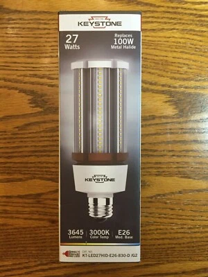 Keystone 27W Lámpara LED Maíz; 3000K; 3645 Lúmenes; KT-LED27HID-E26-830-D/G2 - NUEVO Foto 1 de 4