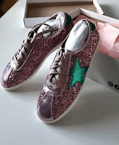 FORNARINA Pink Glitted Trainers UK4 RRP £98