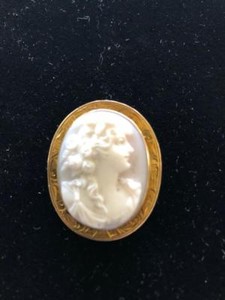 Skin Coral Cameo Victorian 14kt Angel