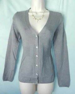 Gorgeous Boston Proper Gray Smocked Waist Cashmere Cardigan, S(6-8), NEW - Picture 1 of 7