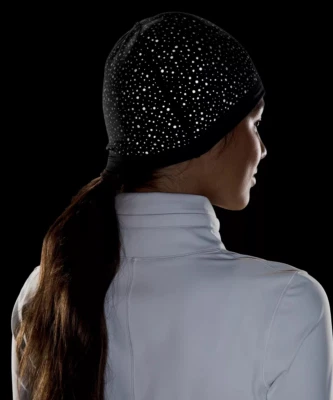 LULULEMON FLEECE REFLECTIVE RUNNING BEANIE, BLACK, NWT - Image 1 of 3