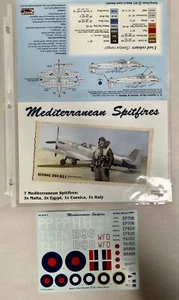 NUOVO Vintage Rising Decalcomanie Mediterranean Spitfires Modellino Militare Guerra Aereo (QB3) - Foto 1 di 3