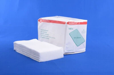 NOBATOP 8 Vlieskompressen alle Größen 4fach Mullkompressen TOP Marke Nobamed