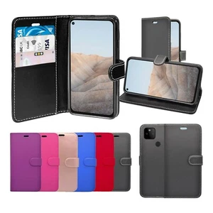 For Google Pixel 5a Case Wallet Flip PU Leather Stand Card Slot Pouch Cover - Picture 1 of 17