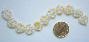 Perlas corazón cristal milflores 12 mm X 11 UNIDADES gama transparente amarillo - Photo 1/3