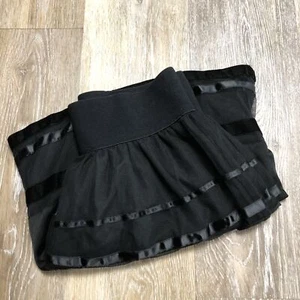 AMERICAN EAGLE Elasticated Waistband Black Ruffles Mini Skirt Girl's Size XS - Picture 1 of 8
