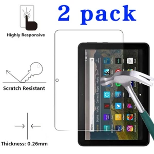 2 X Tempered Glass Screen Protector For Amazon Fire HD 10 11th Generation 2021 - Picture 1 of 12