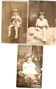 1917-1921 Lot of 3 Young Boy Studio Portrait Real Photo RPPC Postcards Camden NJ - Picture 1 of 2