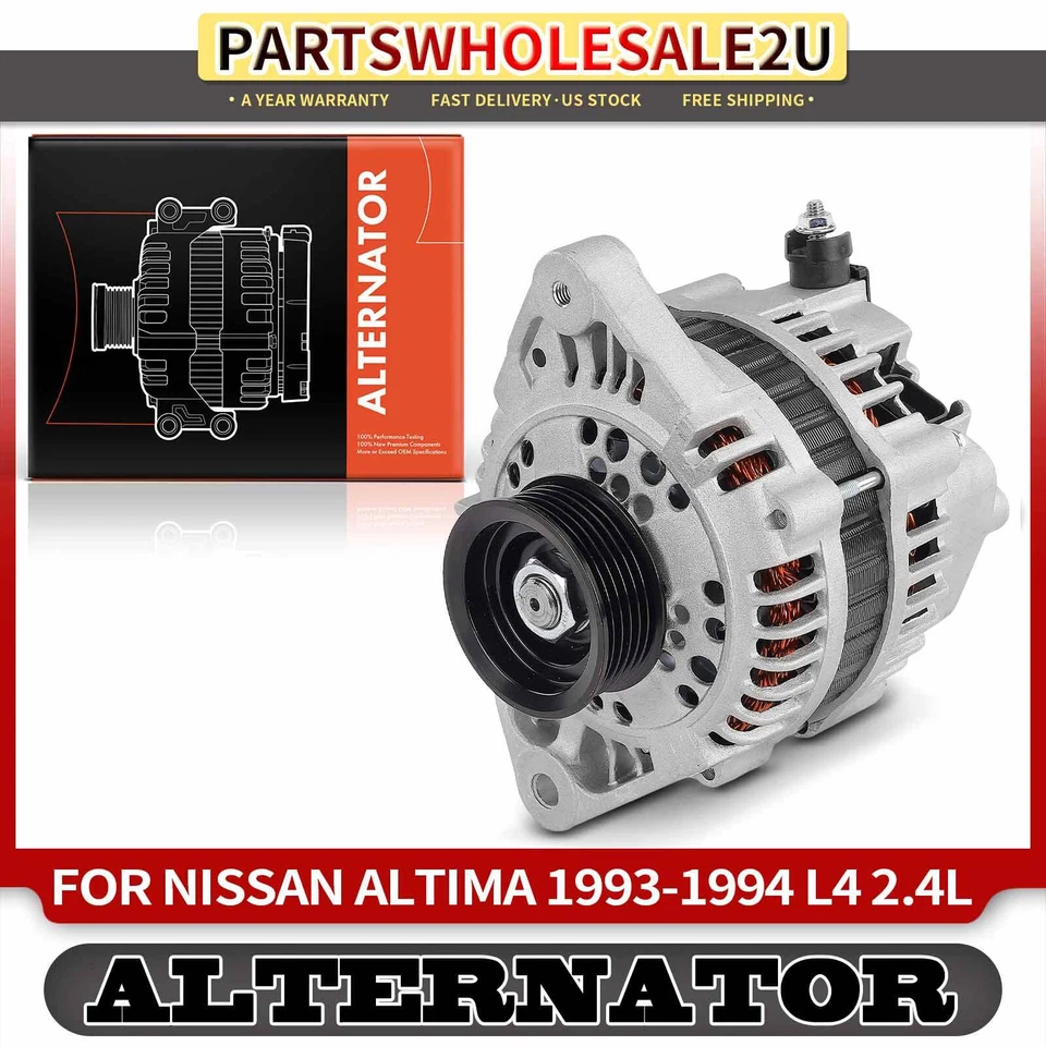 Alternador para Nissan Altima 1993-1994 80 Amp 12 V rotación en sentido horario 6 ranuras Foto 1 de 4