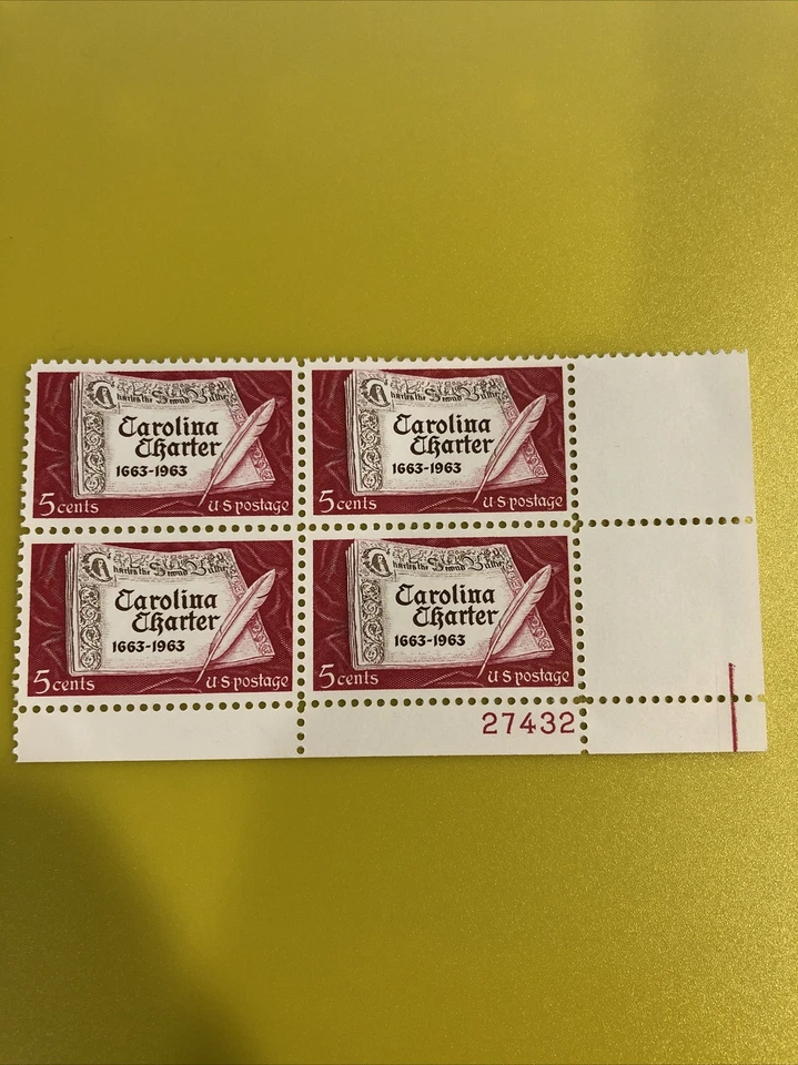Scott # 1230 5 Cent Carolina Charter U.S. Postage Stamps - Image 1 of 1