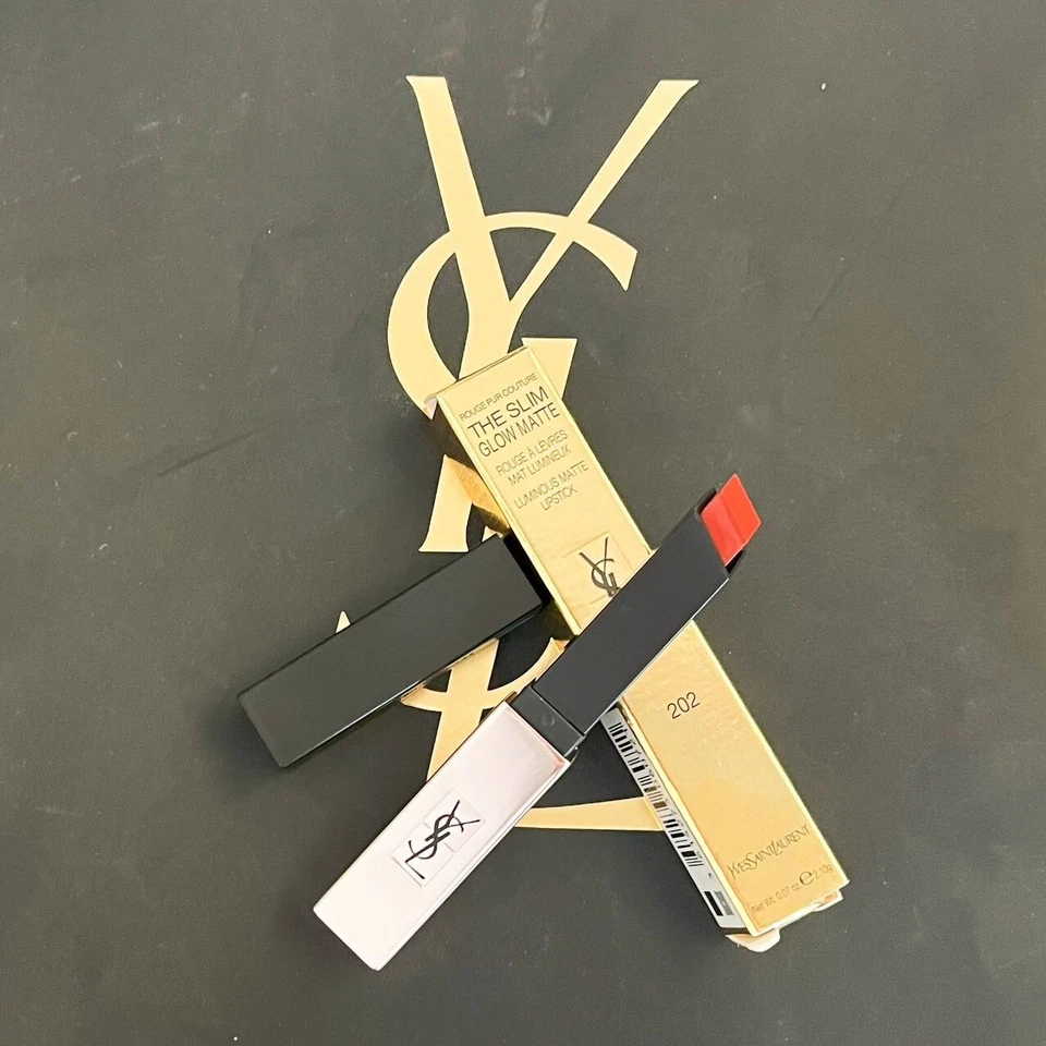 Yves Saint Laurent YSL The Slim glow matte luminous matte lipstick 202 new