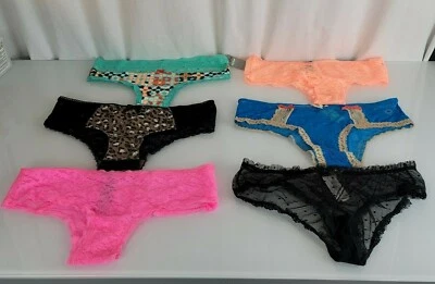 Conjunto de 6 pares de bragas de encaje tanga descarado vintage 2013 AERIE para mujeres damas NUEVO M Foto 1 de 4