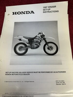 Honda 1997 97 XR250R manual de instrucciones de configuración del concesionario oficial vintage Foto 1 de 3