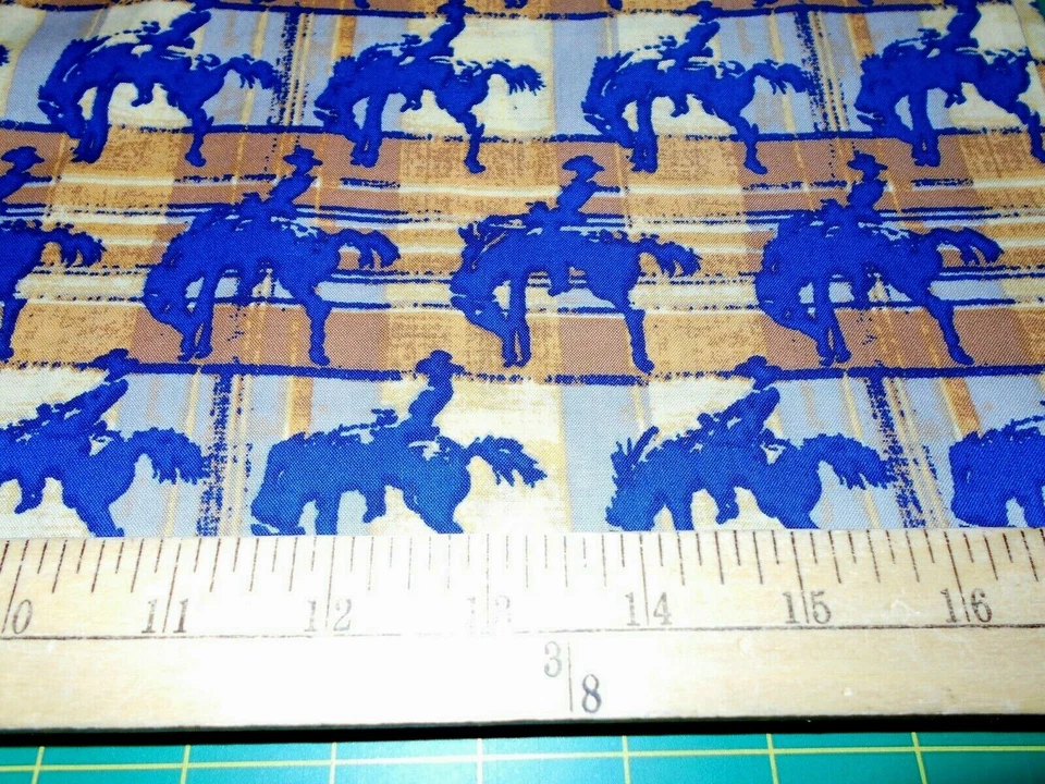 24" Bronco Riders Gold Fabric - Image 1 of 1