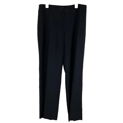 Armani Collezioni Pants 10 Black Wide Leg Wool Lined - Image 1 of 4