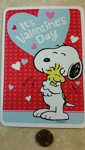 SNOOPY VALENTINE'S DAY CARD GREETING * HUG LOVE WOODSTOCK PEANUTS * VERY CUTE!!! - Picture 1 of 5