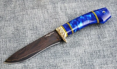 Nazarov Knives Russland laminated Damast Stahl Outdoor Messer  Handarbeit HRC62 - Bild 1 von 4
