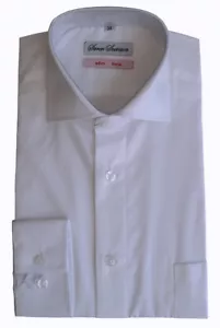 Sören Svensson Camicia, Con Colletto a Squalo, Sottile - Fit Taglio, Bianco, Tgl - Foto 1 di 7