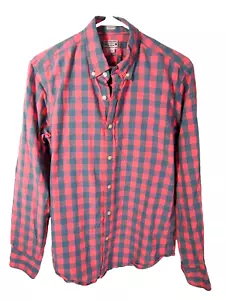 Camisa J.Crew Para Hombres M Calce Ajustado Rosa Azul Buffalo Cuadros Manga Larga Botón - Imagen 1 de 4