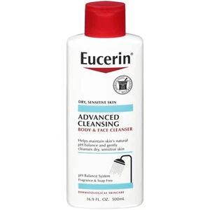 Eucerin Advanced Cleansing Body & Face Cleanser, 16.9 Fl Oz 072140021955VL - Picture 1 of 2