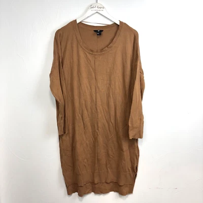 H&M Suéter Vestido Marrón Pullover Tejido Sólido Manga Larga Informal Cómodo Para Mujer S Foto 1 de 4