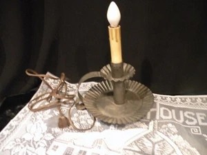 Tin Farmhouse piecrust electric crimpled drip edge table lights - Picture 1 of 12