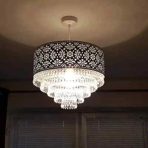 Marokkanischer Stil Chrom 5 Ebenen Ausschnitt Anhänger mit klaren Perlen Tropfen Kronleuchter - Bild 1 von 6