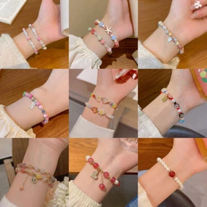 1 pz Braccialetto con perline colorate dolce e delizioso con bracciale in cristallo di perla - Foto 1 di 60