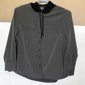 Alpha Forward AFWD Gray Women’s Hooded Shirt XXL Long Sleeve Shirt - Picture 1 of 8
