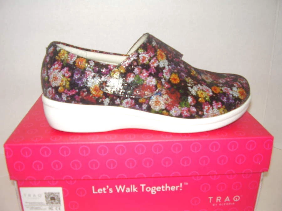 TRAQ by Alegria Qin Women Garland Leather With Rubber Sole Walking Shoes US 7 M