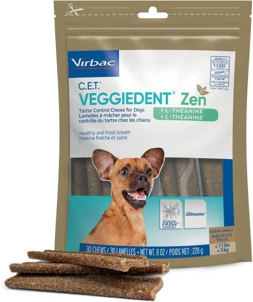 Virbac VeggieDent Zen Tartar Control Chews For Dogs, Extra-Small, 30 Count - Image 1 of 1