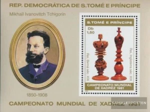 Sao Tome e Principe Block62A MNH 1981 Chess-WM - Picture 1 of 1