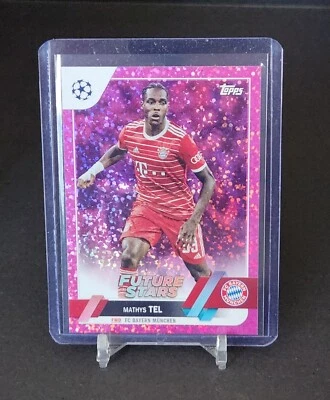 2022-23 Topps UEFA Club Competitions Pink Sparkle #197 Mathys Tel Future Stars - Image 1 of 2