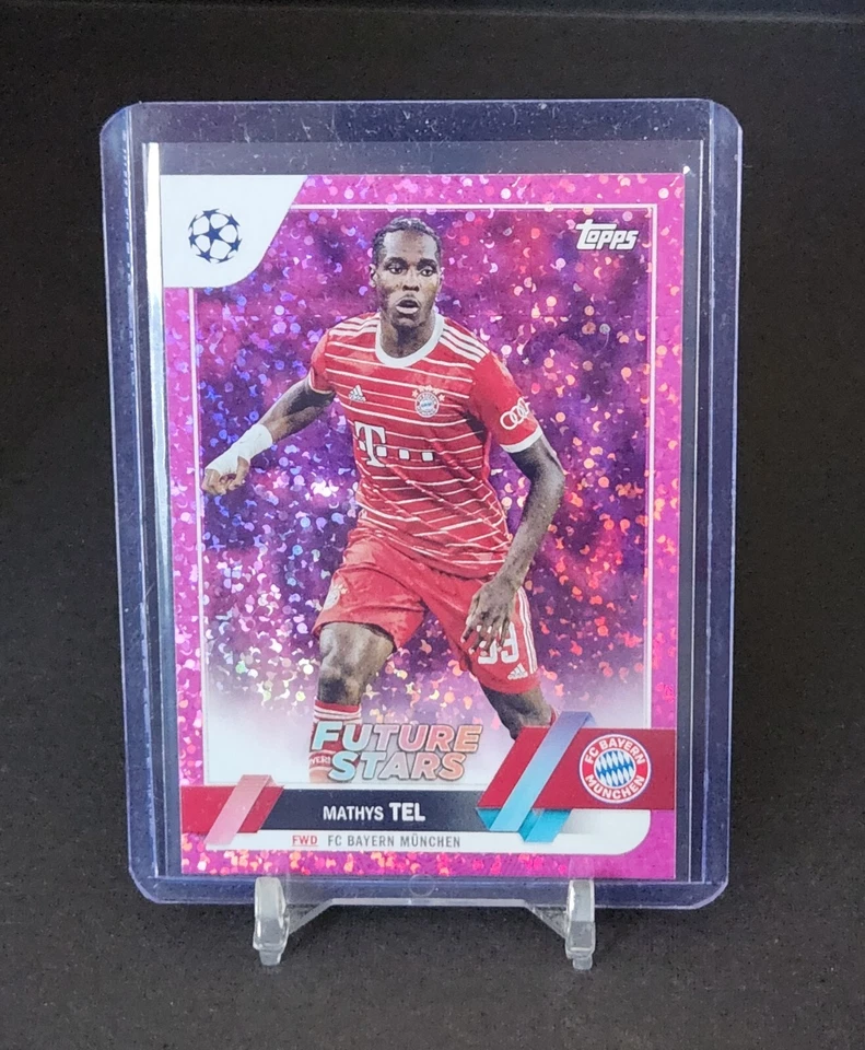 2022-23 Topps UEFA Club Competitions Pink Sparkle #197 Mathys Tel Future Stars - Image 1 of 2