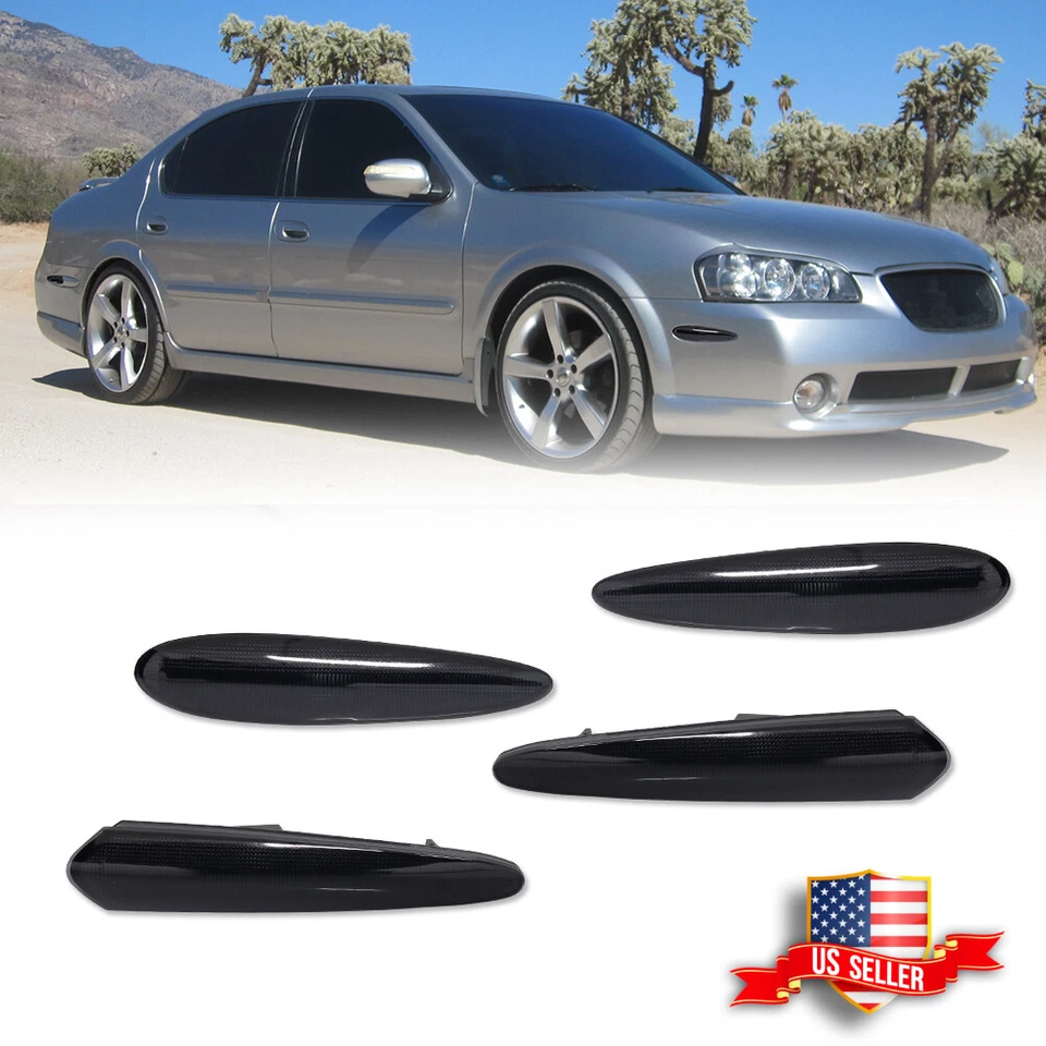 Conjunto de luces marcadoras delanteras y traseras ahumadas para Nissan Máxima 2000-2003 4 piezas Foto 1 de 4