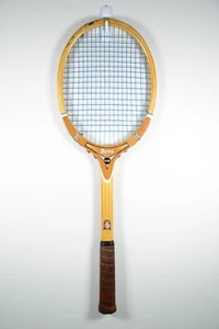Raqueta de tenis de madera laminada de grano cruzado vintage TA Davis 4 3/4 - Imagen 1 de 17